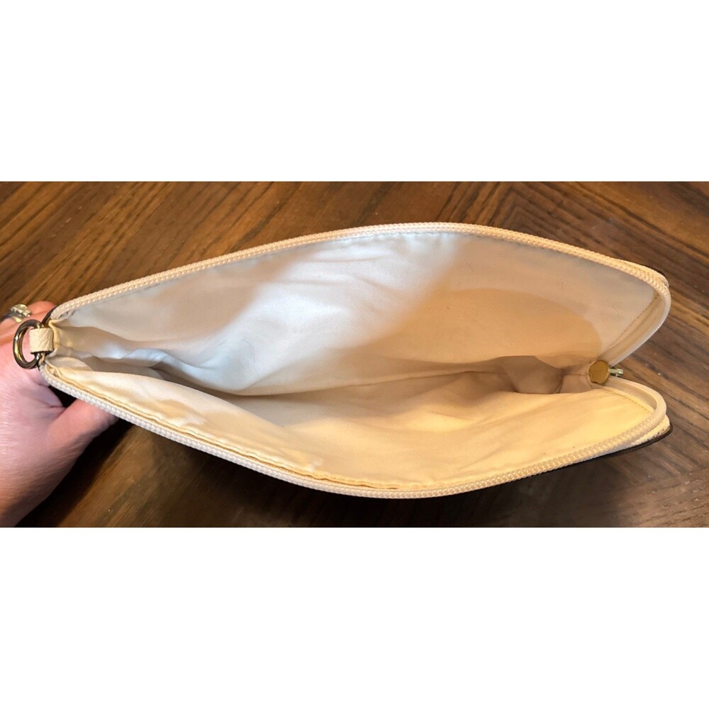 Coach StoryPatch Clutch Large Corner Zip Pouch F1723-F36609 Ivory/Black - Picture 3 of 3